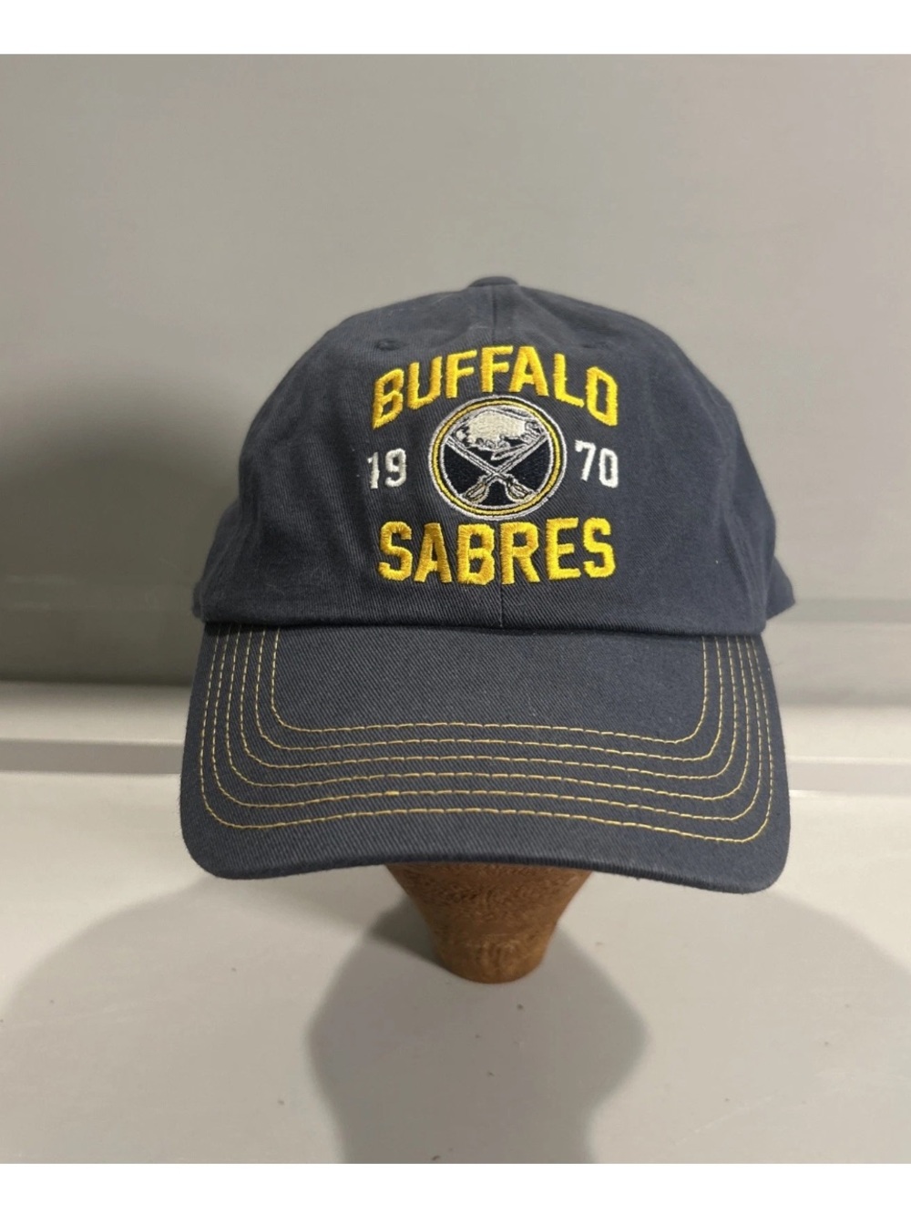 NHL Buffalo Sabres Embroidered Fan Favorite Hat Cap Adjustable Gray 1970 OSFM